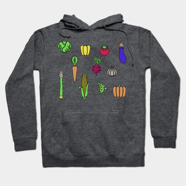 Veggies Hoodie by Slightly Unhinged